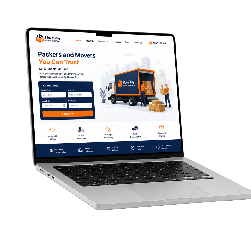 Book your move online — packers and movers booking website